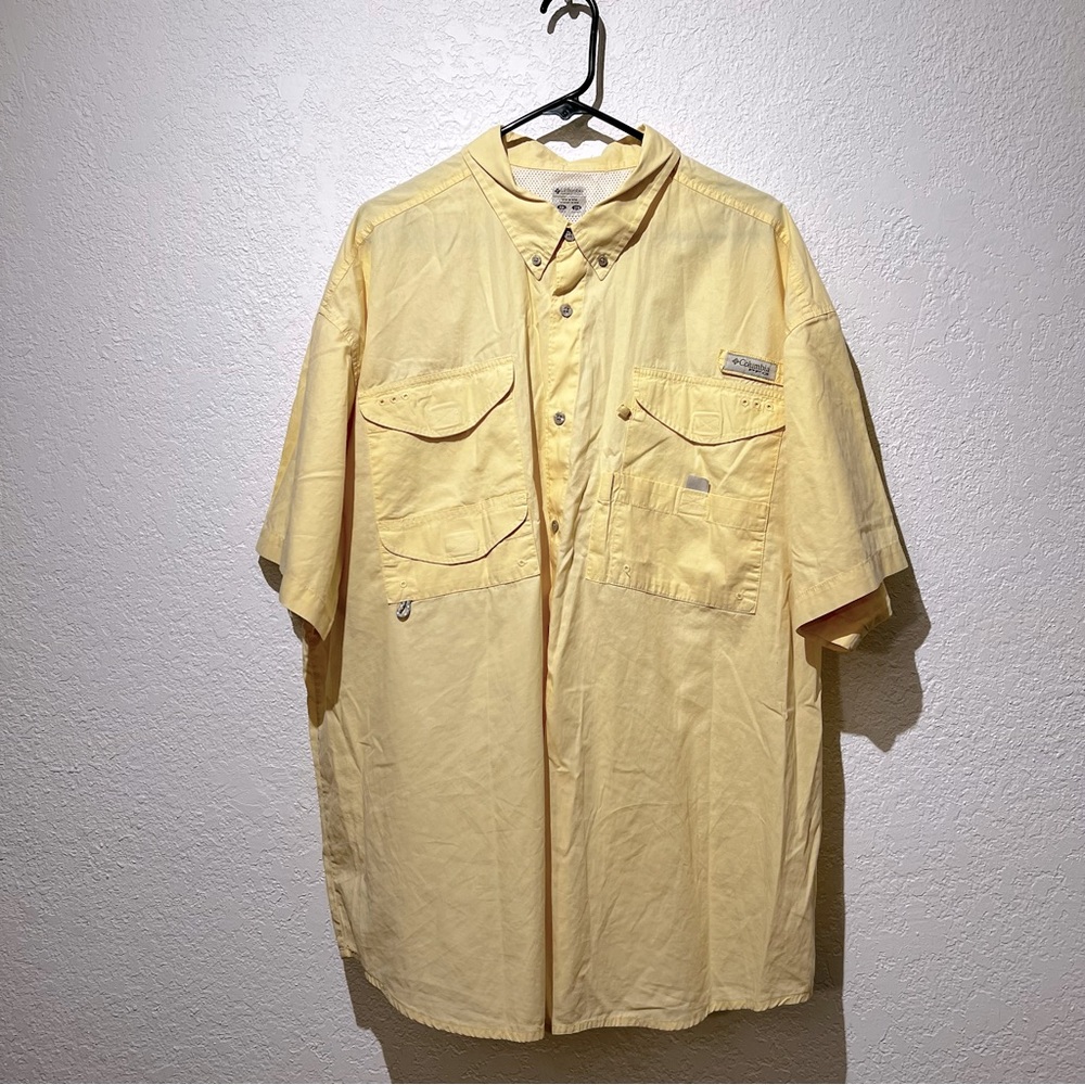 Columbia PFG American Tradition Flag Men’s Button Down Short Sleeve Shirt XXL